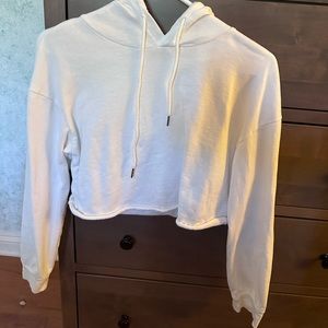 White cropped lightweight sweatshirt